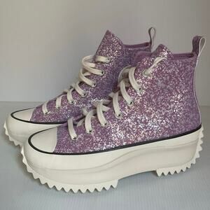 Converse Run Star  Glitter Purple Platform Hike  Sneakers Women’s 7.5 / Men’s 6